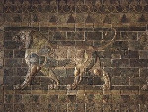 アルタクセルクセス2世の宮殿のライオンII（c.404-358 BC）スーザ（エナメル質レンガ）